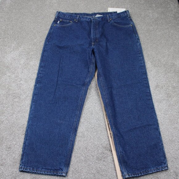Carhartt Flannel Lined Jeans NWT Mens 40x30 Blue Relaxed Fit 5-Pocket Denim - Picture 2 of 16